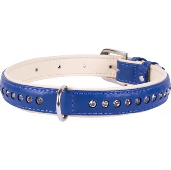 Obojek pro psa WAU DOG Obojek s prémiovými krystaly modrý Obvod krku: 21-27 cm, šířka: 15 mm