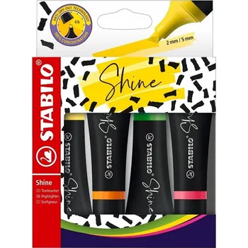 Zvýrazňovač Zvýrazňovač STABILO Shine, 4ks