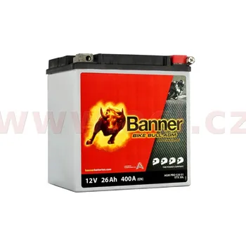 Motobaterie Baterie 12V, YIX30L-BS, 26Ah, 400A, BANNER Bike Bull AGM PRO 168x131x197