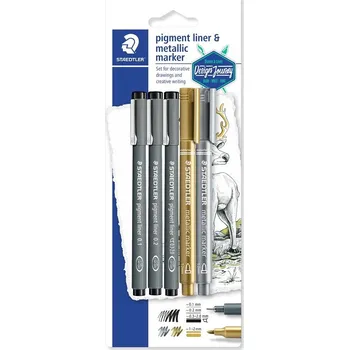 Liner STAEDTLER a metalický popisovač Design Journey, 5ks