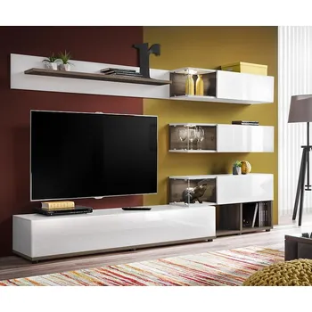 Obývací stěna Obývací Stěna Silk 240cm Perła Elm/Bílý