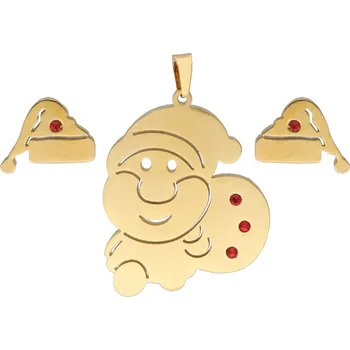 Souprava šperků Doria Set šperků z oceli zlatý MIKULÁŠ K304