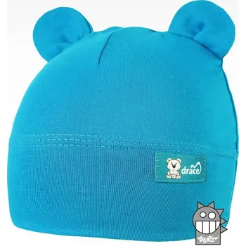 Pokrývka hlavy DRÁČE čepice dětská čepička kojenecká Berry 06 tyrkys s oušky velikost čepic: 46-48cm