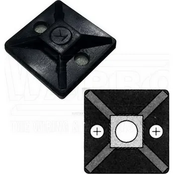 Organizace kabelů WAPRO M-A-19BK samolepící příchytky pro pásky do šířky 4,6mm,19,5x19,5mm