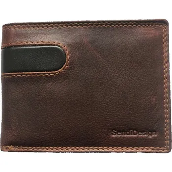 Peněženka Sendi Design pánská kožená peněženka hnědá D-614 brown