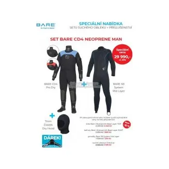 Neoprenový oblek Potápěčský suchý oblek Bare SET BARE CD4 NEOPRENE MAN