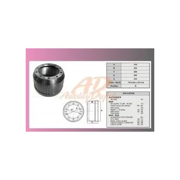 Brzdový buben buben brzd.MAN F2000,TGA-zadní