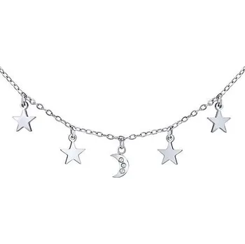 Řetízek Náhrdelník Jeddy z chirurgické oceli- noční obloha s křištály KMM202163