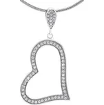 Stříbrný přívěsek srdce se zirkony JJJ0124