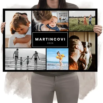 Svatební dekorace PVC svatební fotoobraz Koláž 6 fotek