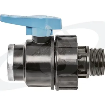 Ventil UNIDELTA S.p.A. - Itálie | PE (PP-S) spojka kulový kohout (ventil) s vnitřím/vnějším závitem na polyetylénové trubky (polyš)(svěrný plastový) - 6/4" UNI1075