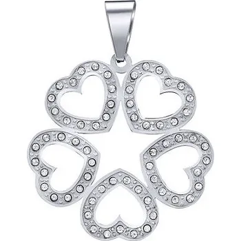 Šperk Přívěsek srdce a hvězda Kira z chirurgické oceli a s čirými zirkony KMM33779