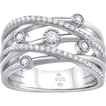 Prsten Luxusní stříbrný prsten ADHARA se zirkony velikost obvod 61 mm MWR02936-obvod 61 mm