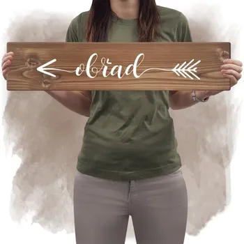 Svatební dekorace Dřevěná směrovka OBŘAD vlevo