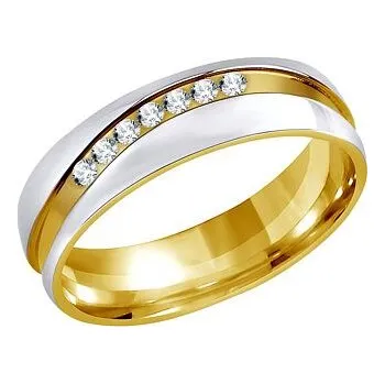 Prsten Snubní prsten MARIAGE z chirurgické oceli pro ženy velikost obvod 47 mm RRC2050-Z-obvod 47 mm