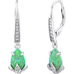 Stříbrné náušnice Clarissa se zeleným opálem JJJE1267G