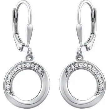 Náušnice Stříbrné visací náušnice AMELIA ve tvaru kruhu QRE028K