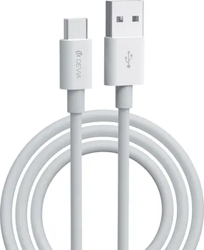 Datový kabel Devia USB/USB-C 1,5 m bílý