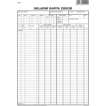 Tiskopis Optys OP1020 skladová karta zásob A4 100 ks