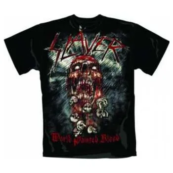 Pánské oblečení Merch Slayer: Tričko World Painted Blood Skull L