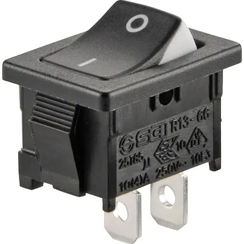 vypínač TRU COMPONENTS 1587504 kolébkový spínač TC-R13-66A3-02 250 V/AC 6 A 1x vyp/zap s aretací 1 ks