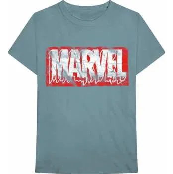 Pánské oblečení Merch Marvel Comics: Tričko Distressed Dripping Logo Marvel Comics M