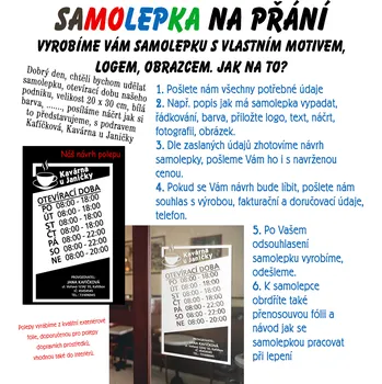 Samolepicí dekorace na vozidlo VÁŠ VLASTNÍ MOTIV NA PŘÁNÍ - samolepka nejen na auto