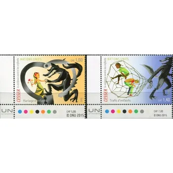 Poštovní známka (2015) MiNr. 920 - 921 ** - OSN Ženeva - UNICEF kampaň proti násilí na dětech