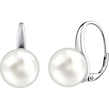 Náušnice Stříbrné náušnice s bílou perlou Swarovski® Crystals 12 mm LPS061912MM
