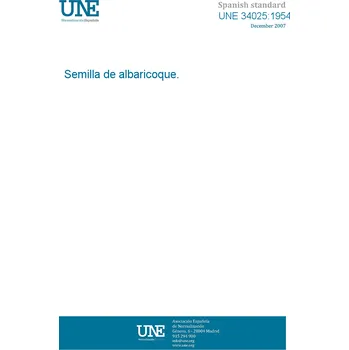 UNE 34025:1954 APRICOT SEED. Španělsky Tisk
