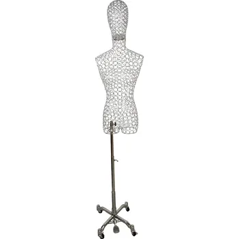 Figurína Krejčovská manekýna s hlavou ve stříbrném kovu