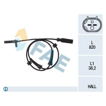 Přislušenství brzdového systému Čidlo ABS FAE 78049