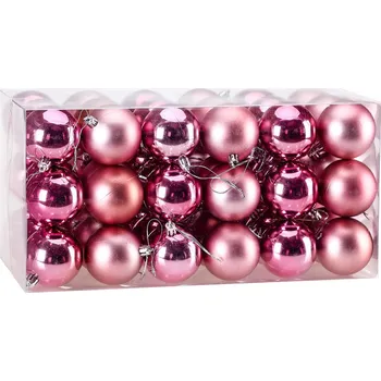 Vánoční dekorace Goleto Vánoční ozdoby sada 54 kusů růžové