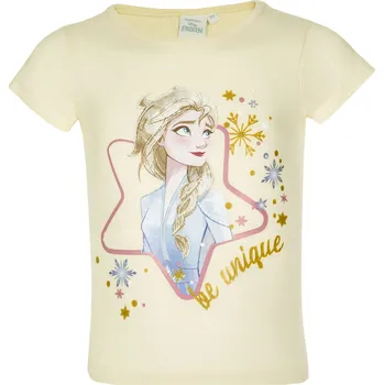Dívčí tričko Frozen - licence Dívčí tričko - Frozen EV1016, světle žlutá Barva: Žlutá, Velikost: 104