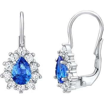 Náušnice Stříbrné náušnice modré se Swarovski Zirconia SILVEGO31866M