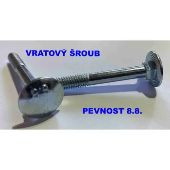 Šroub Šroub vratový M6 x 30 mm - pevnost 8.8. Zinek bílý, DIN 603