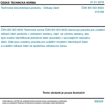 ČSN EN ISO 6433 - Technická dokumentace produktu - Odkazy částí - Tisk