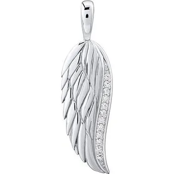Přívěsek Stříbrný přívěsek andělské křídlo Lasha se zirkony FW6944