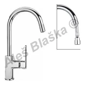 Vodovodní baterie PAINI - Itálie | OVO 86.591 vodovodní baterie páková stojánková dřezová s výsuvnou sprchou (vytahovací sprškou) - CHROM OVO86.591