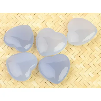 Přírodní kámen Chalcedon modrý srdce 3cm