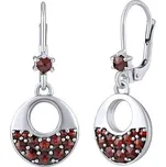 Stříbrné náušnice s pravými granáty SILVEGOB380191