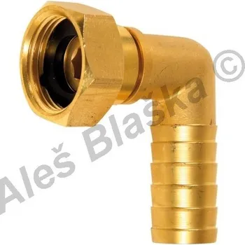 Fitinka Hadičník mosazný s převlečnou maticí rohový, nástavec na hadici - MOSAZ - 1"x20mm A041