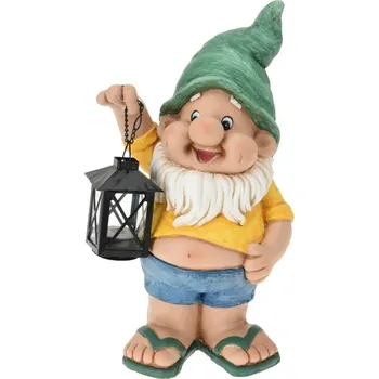 Zahradní dekorace ProGarden Zahradní trpaslík s lucernou 38,5 cm