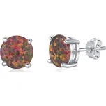 Stříbrné puzetové náušnice pecky s tmavým opálem JJJ302004BL