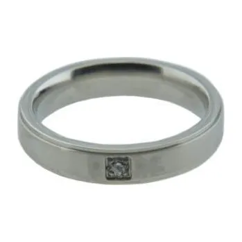 Prsten Doria Prsten z oceli stříbrný s kamínkem M101 Velikosť: 46