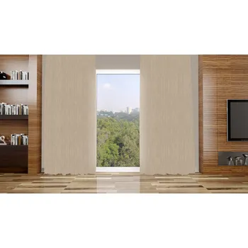 Orbytex Zatemňovací závěs hotový - žíhaný stř.béžový 02 Rozměry: Š/V 145x150 (1ks), Vršek závěsu: ŘASÍCÍ STUHA