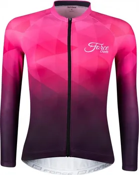 cyklistický dres Force Gem W s dlouhým rukávem růžový L