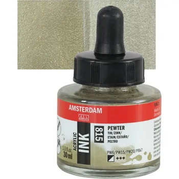 Speciální výtvarná barva AMSTERDAM Acrylic Ink 30ml, 815 pewter