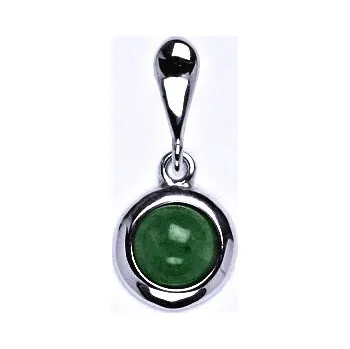 Přívěsek Zlatý přívěsek, bílé/žluté zlato, přírodní kámen Avanturin 6 mm , P 1471