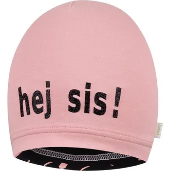 Čepice BROEL dívčí čepice Collett černá/růžová I 52 cm